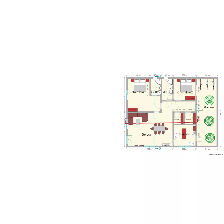Etage Mwamba. Floor plan with 