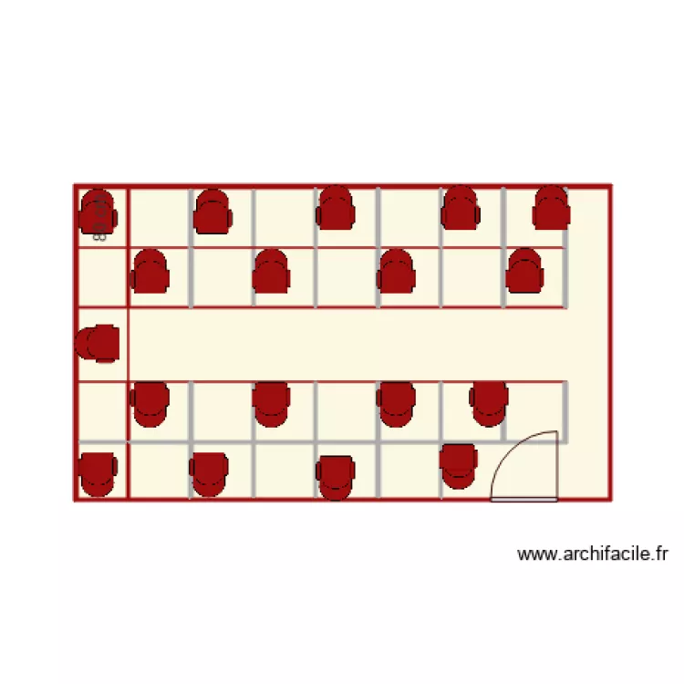 salle rouge v fauteuil. Floor plan with 