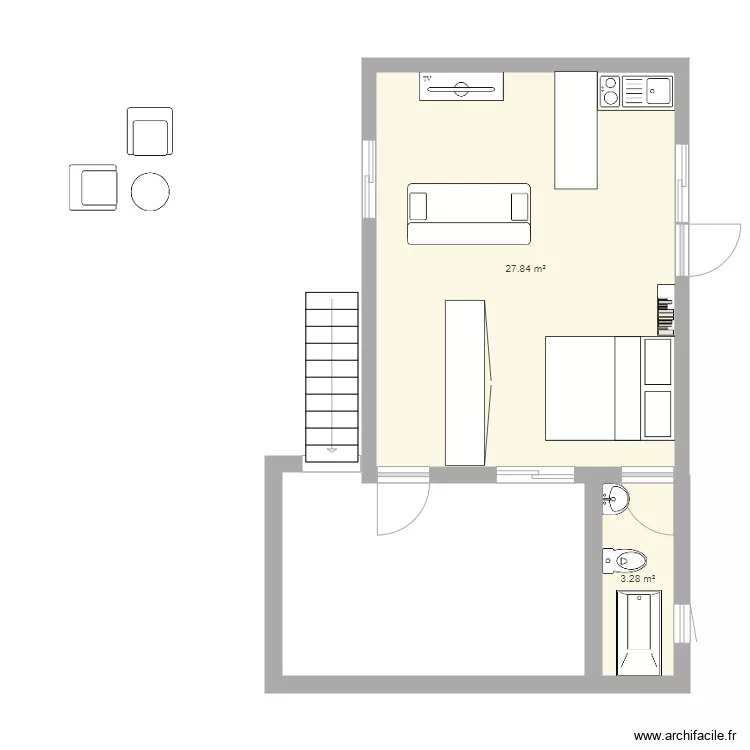 CUARTO A. Floor plan with CUARTO A. Floor plan with
