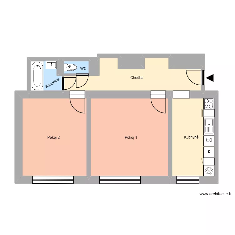 Bohuslava Martinů 814, byt 5. Floor plan with 14  and 177 m²