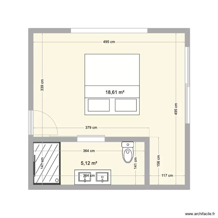 chambre casa barca. Floor plan with 