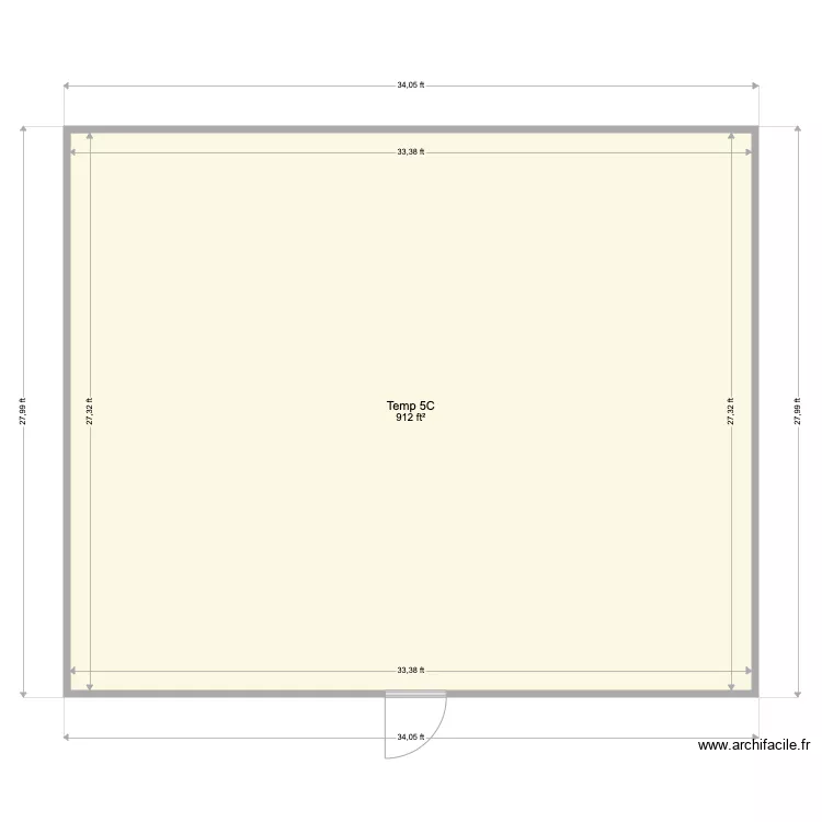 PPD 3 34x28 Single. Floor plan with 