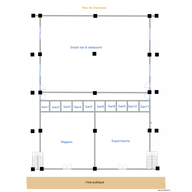 rez de chaussee. Floor plan with 