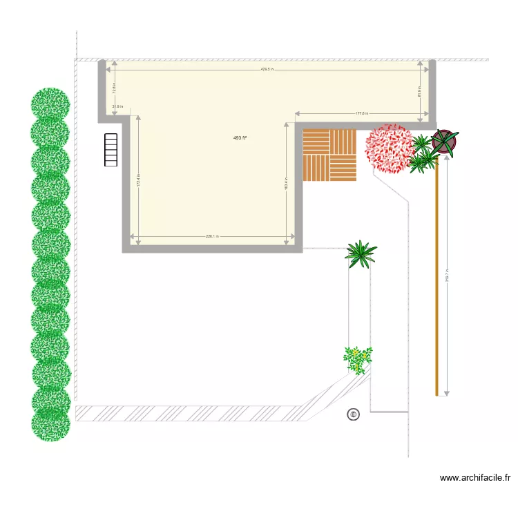 Front yard. Floor plan with 