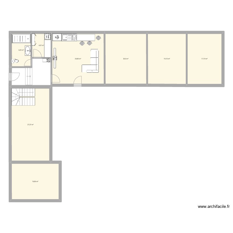 Downstairs  Issirac. Floor plan with 0 room and 0 m2