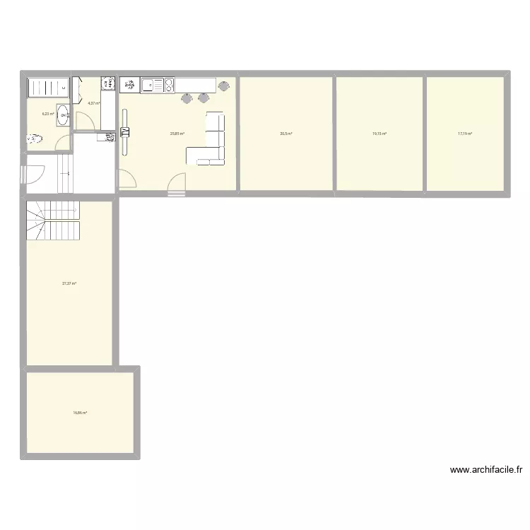Downstairs  Issirac. Floor plan with 