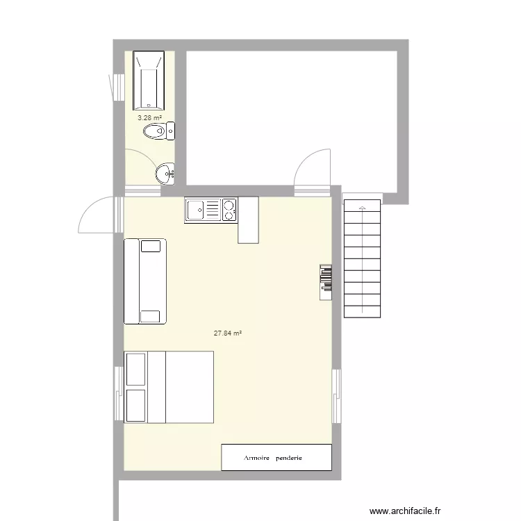 CUARTO B. Floor plan with 
