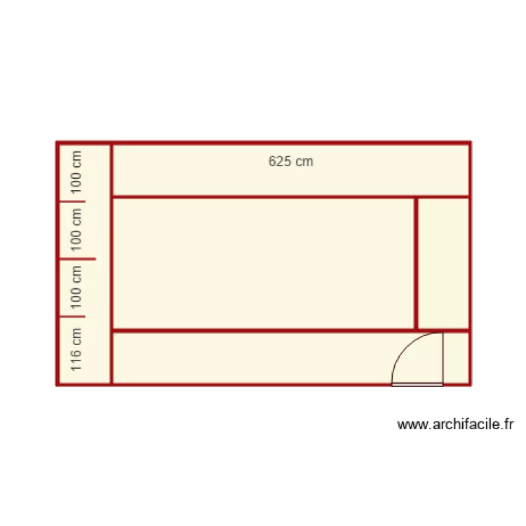salle rouge. Floor plan with 