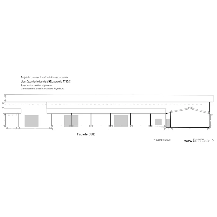 facade SUD norme A4. Floor plan with 