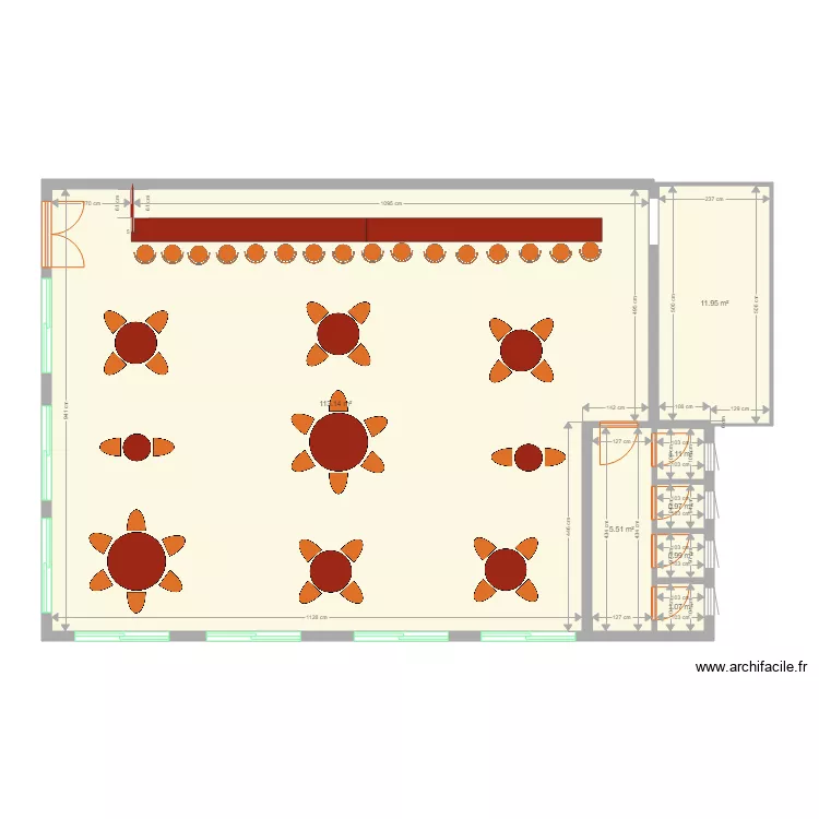 kadede snack bar. Floor plan with 