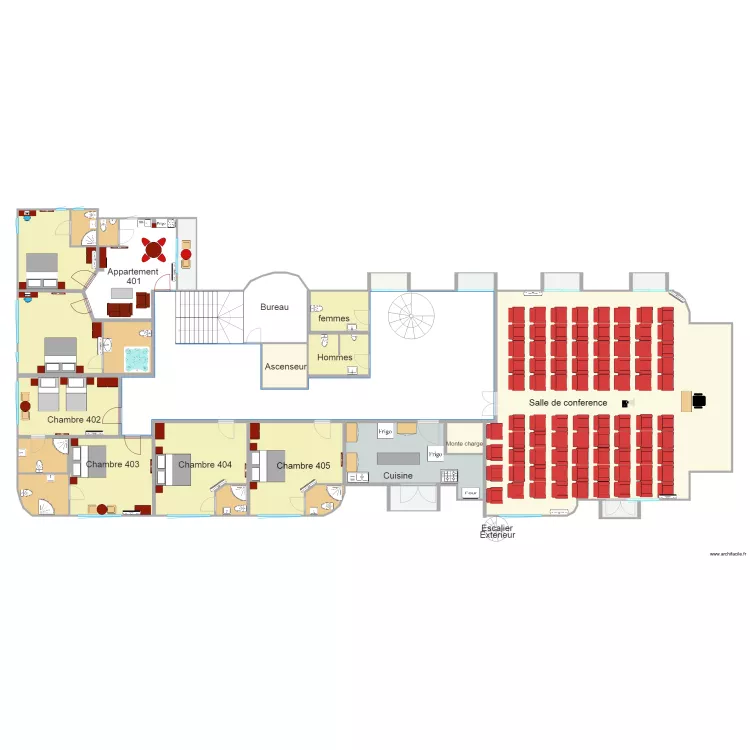 troisieme etage mirador hotel. Floor plan with 