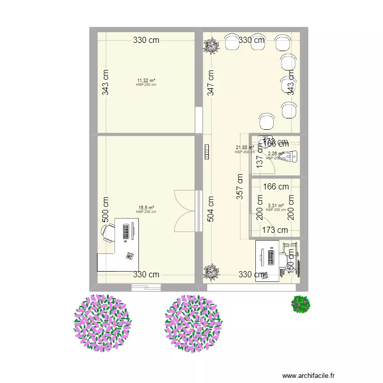 cabinet medical de cardiologie 2. Floor plan with 