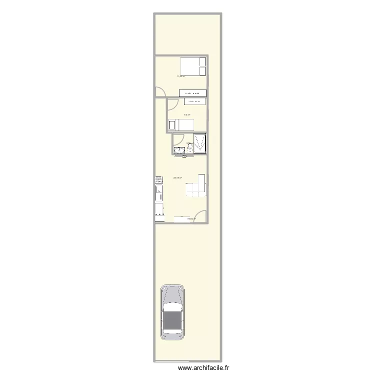 Projeto Caraguatatuba. Floor plan with 5  and 119 m²