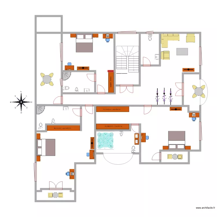 jocelyn Benin premier etage1. Floor plan with 
