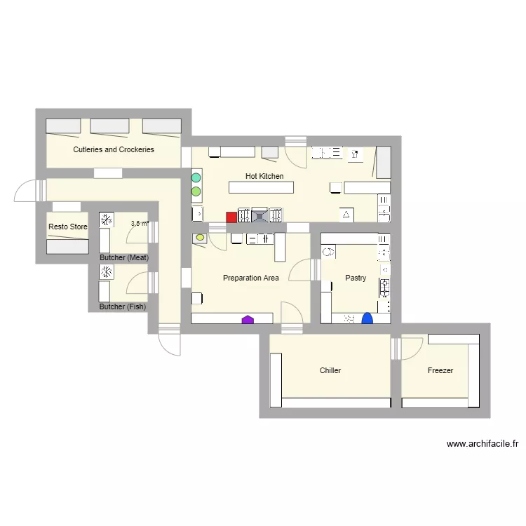  kitchen plan. Floor plan with 