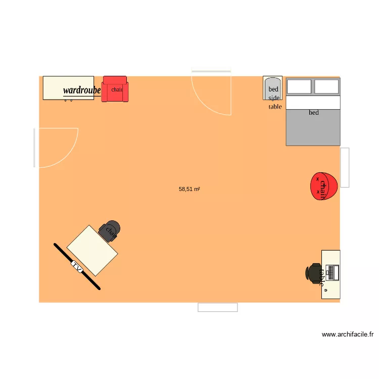 navrh room 1. Floor plan with 