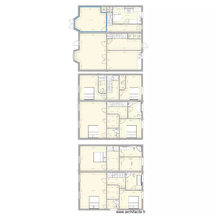 Number 3 and 4 with kitchen extended . Floor plan with 