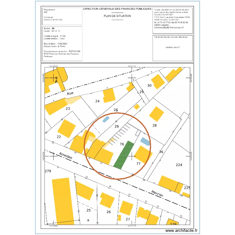  Bourg en Bresse. Floor plan with 