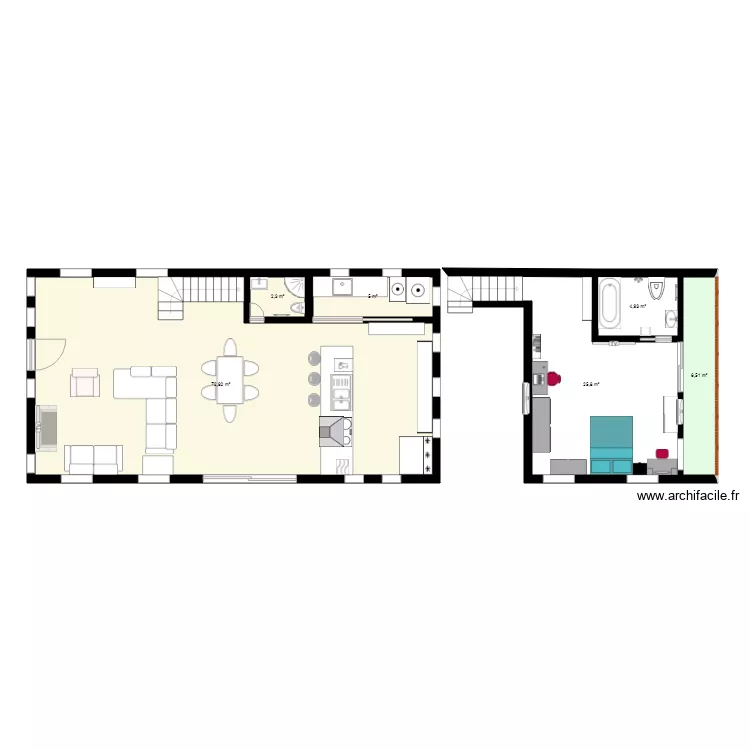 casa 7X5. Floor plan with 