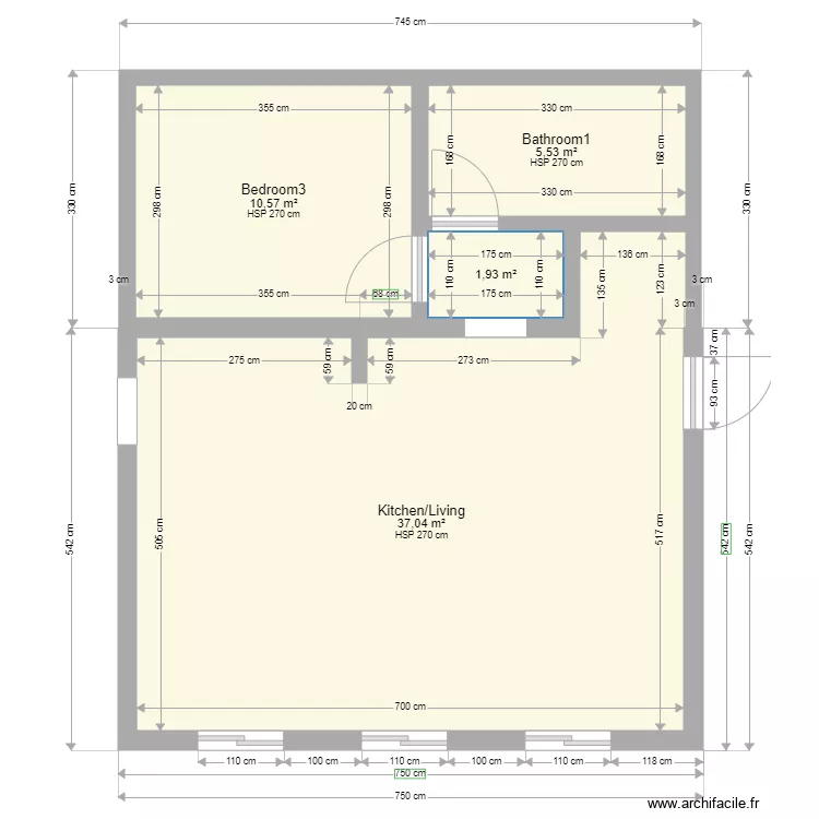 Piano sotto. Floor plan with 