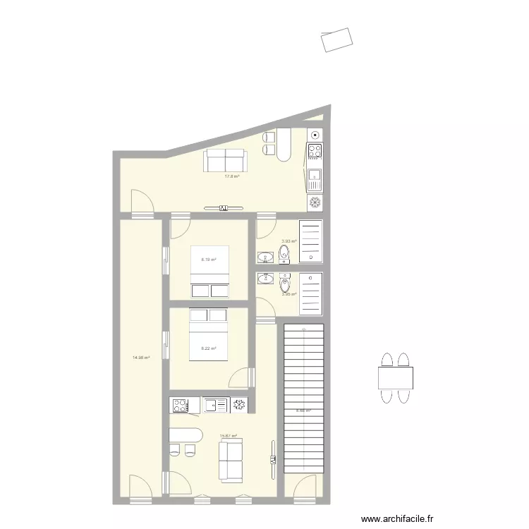 Gremio 16 0 quotas 1A paredes. Floor plan with 
