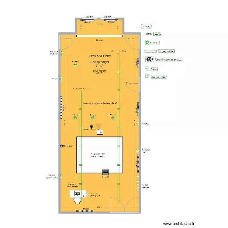 L&eacute;vis SAT Room Rev 2. Floor plan with 