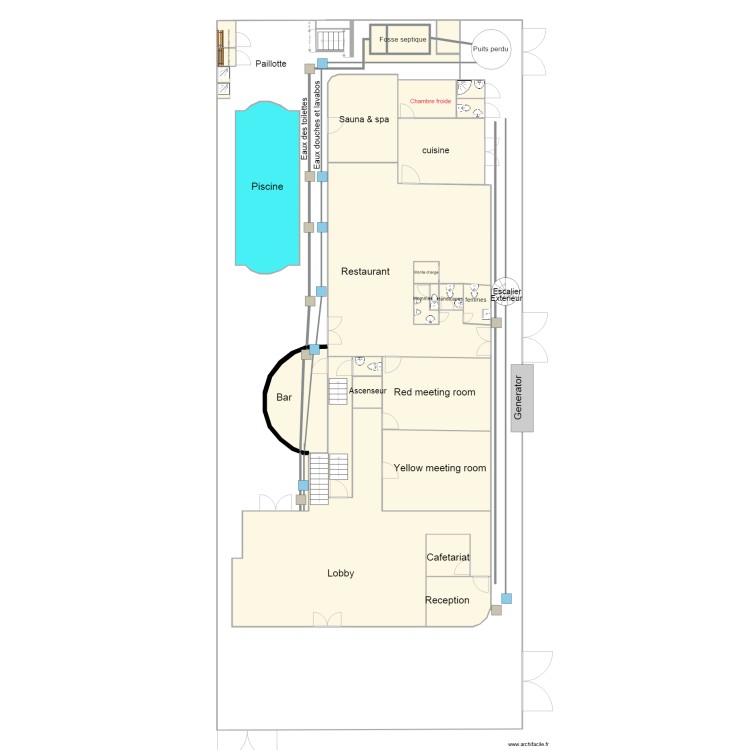 mirador hotel evacuation dess eaux. Floor plan with 0 room and 0 m2