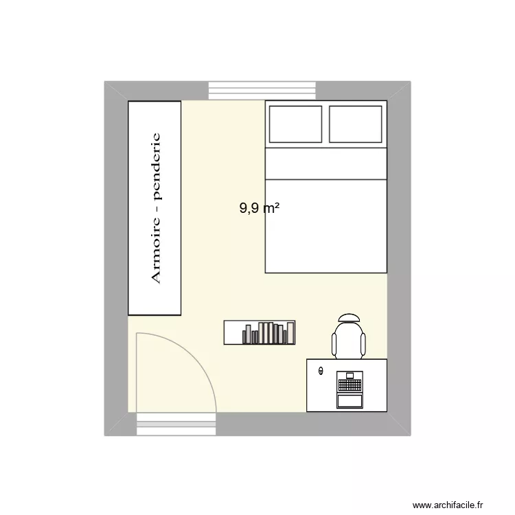 quarto frafa testes. Floor plan with 1  and 10 m²
