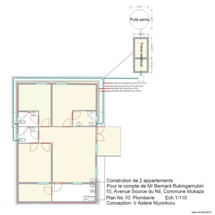 plomberie. Floor plan with 