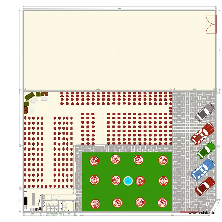 salle de reception Mwamba. Floor plan with 