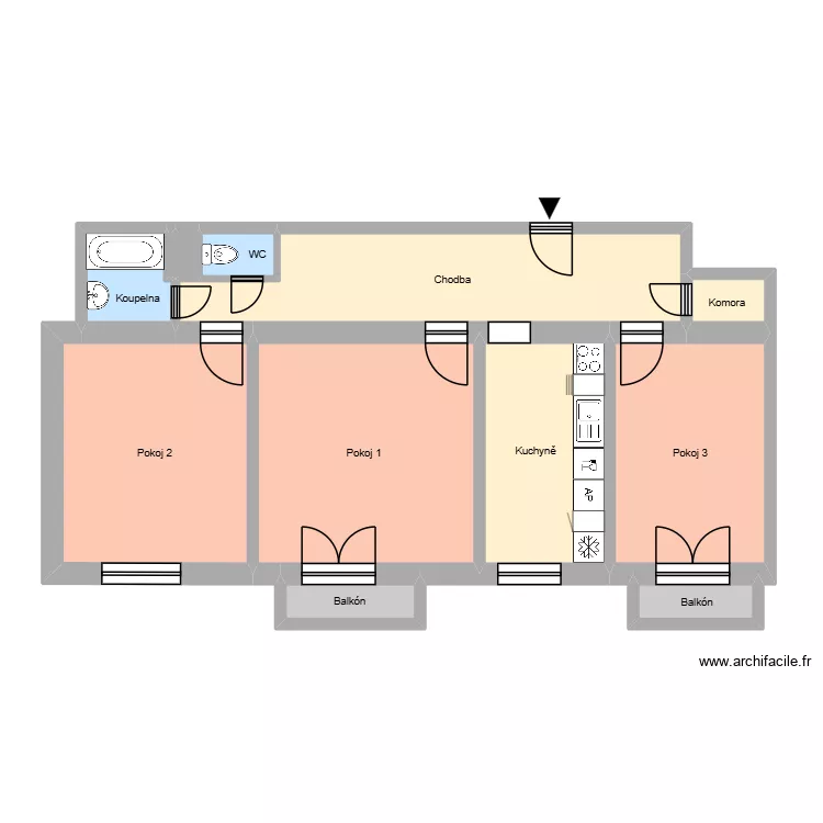 Porubsk&aacute; 825, byt 7. Floor plan with 16  and 198 m²