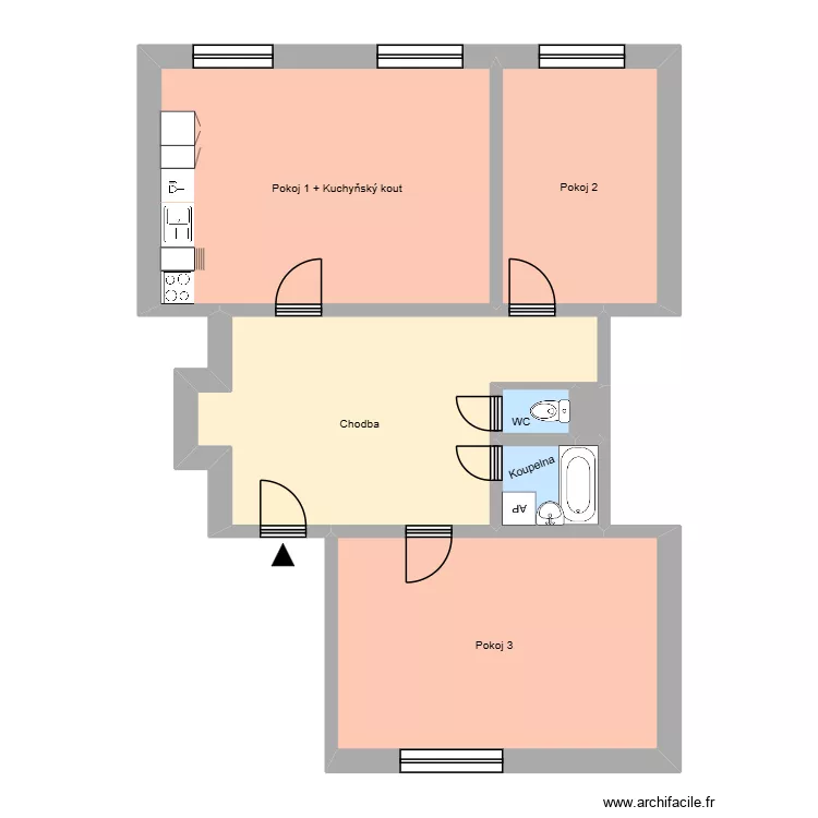 Havl&iacute;čkovo n&aacute;měst&iacute; 732, byt 5. Floor plan with 11  and 202 m²