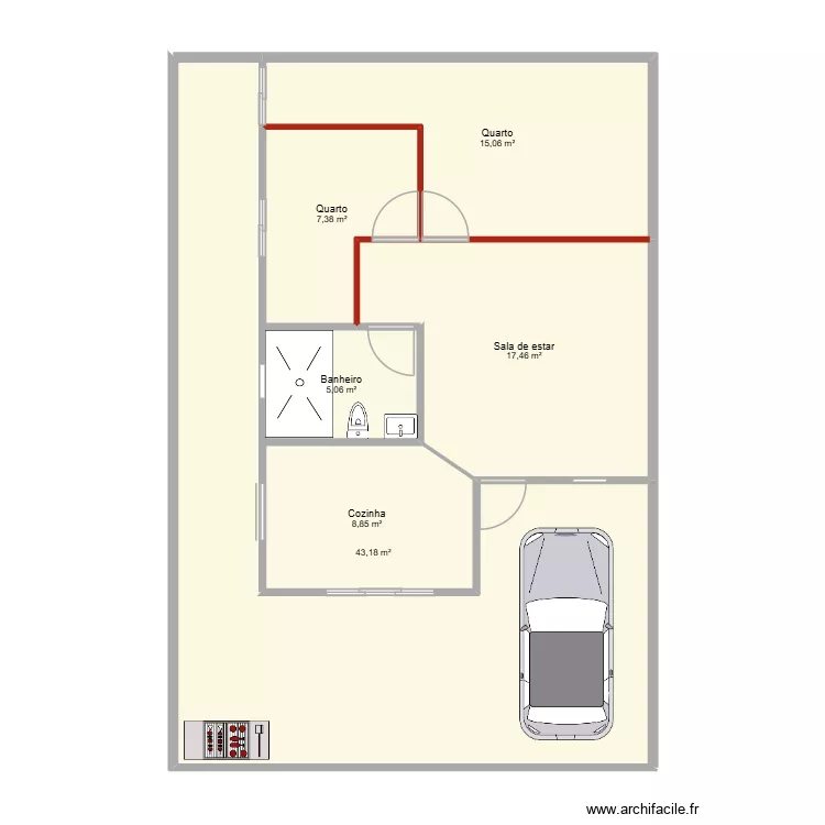 PLSNTA 01. Floor plan with 6 and 97 m² PLSNTA 01. Floor plan with 6 and 97 m²