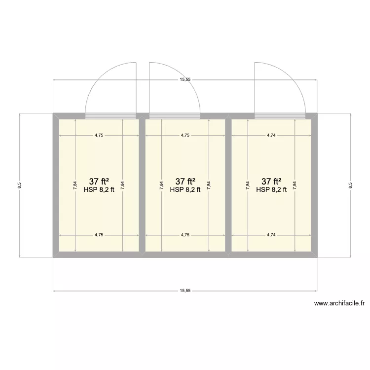 Core ASU 3 Chams. Floor plan with 