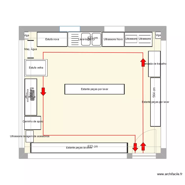 Sala Lavagem com estufa velha. Floor plan with Sala Lavagem com estufa velha. Floor plan with