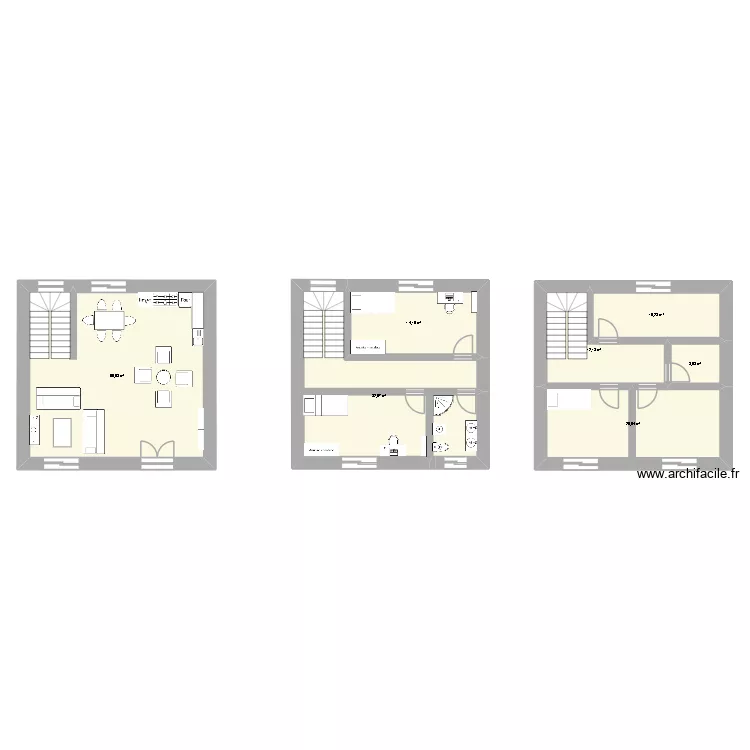 RDC. Floor plan with 7  and 144 m²