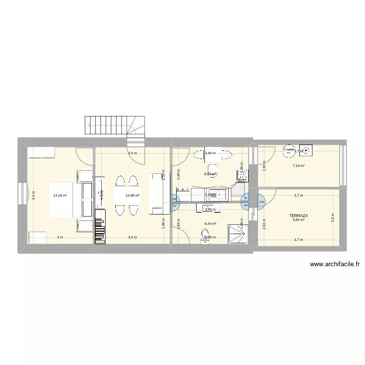 PROYECTO PISO. Floor plan with 6  and 60 m²
