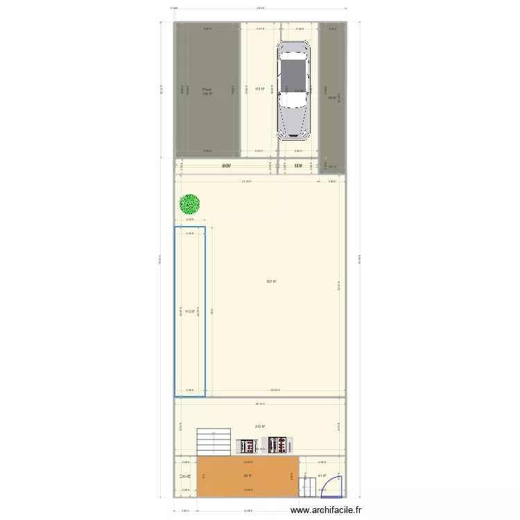 Backyard CARPORT IDEA 2. Floor plan with 