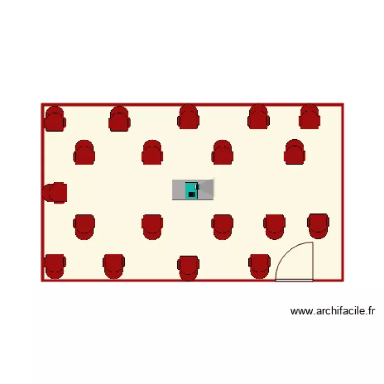 salle rouge v fauteuil v1. Floor plan with 