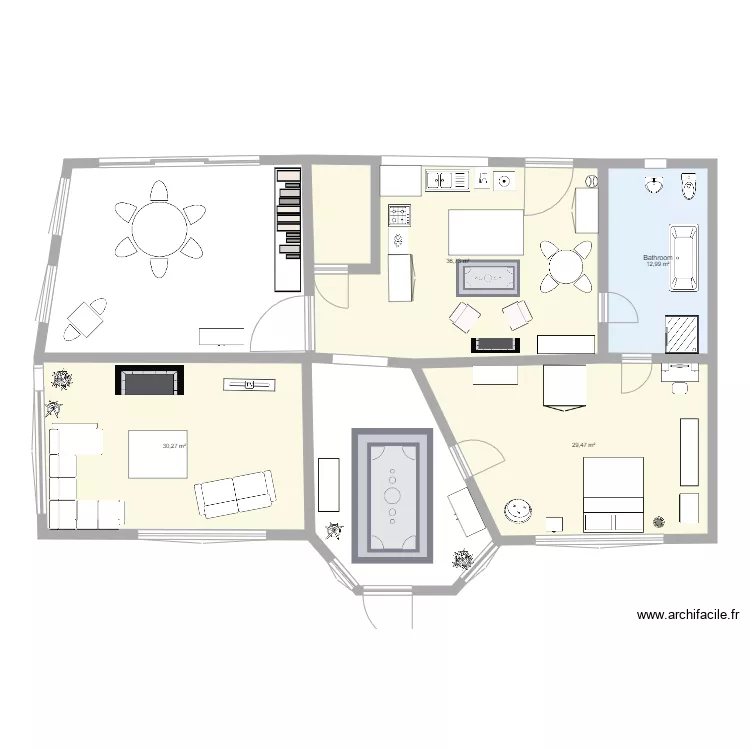 Maggies completed flat. Floor plan with 