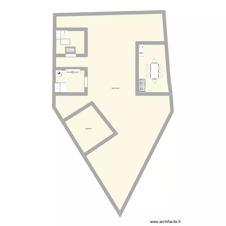 alo. Floor plan with 2 rooms and 111 m²