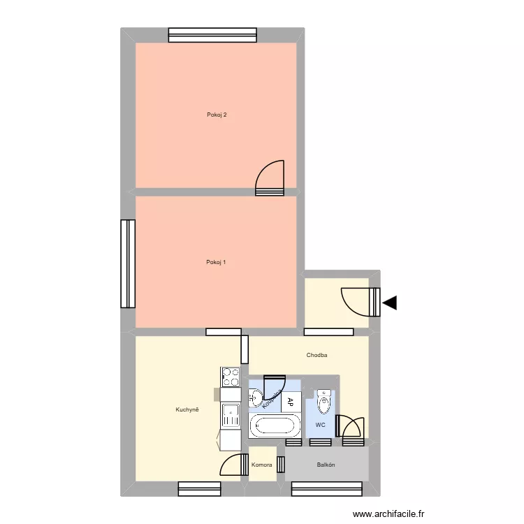 Hořany 1033, byt 5. Floor plan with 15  and 186 m²