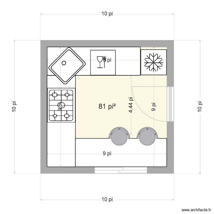 KitchenCabin. Floor plan with 0 room and 0 m2 KitchenCabin. Floor plan with 0 room and 0 m2