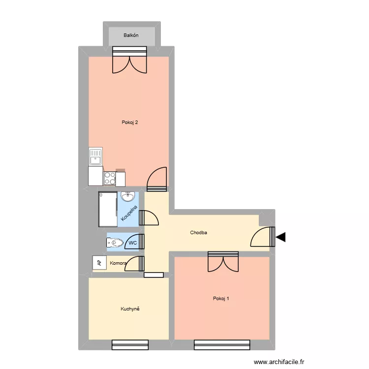 nám. Jiřího Myrona 2391 byt 1. Floor plan with 14 Rooms and 180 m² nám. Jiřího Myrona 2391 byt 1. Floor plan with 14 Rooms and 180 m²