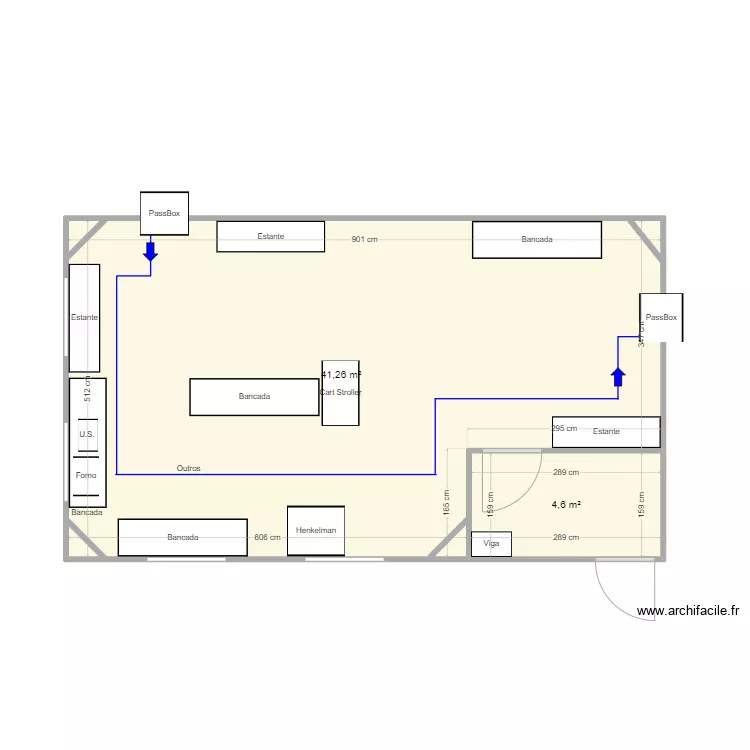 Sala Limpa 1. Floor plan with 