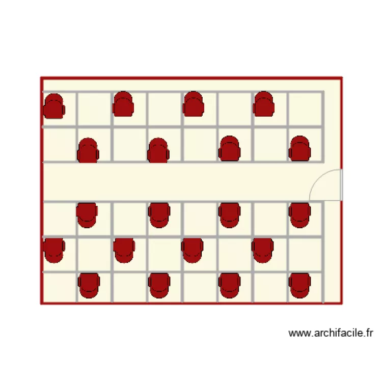 salle jaune fauteuil rouge. Floor plan with 