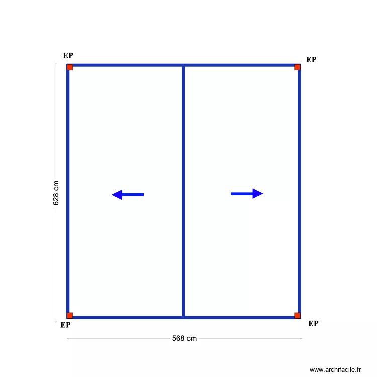 Sergey Entrance Carport V2-AC. Floor plan with 