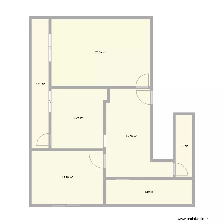 Casa03. Floor plan with 7  and 75 m²