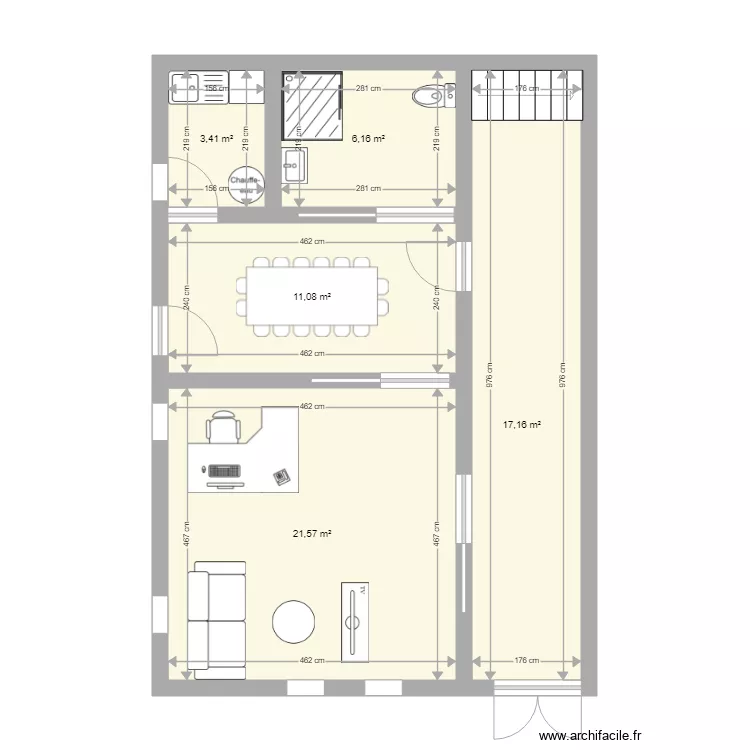 Plan edificio 2 plantas. Floor plan with 