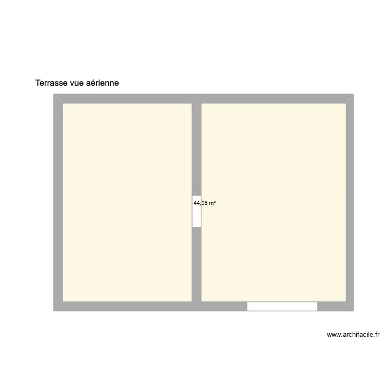 terrasse vue a&eacute;rienne. Floor plan with 